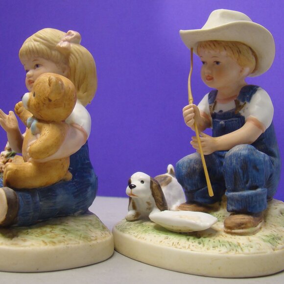 "AFTER CHORES" VNTG Retired Denim Days HomCo #1504 Pair Home Interiors - Picture 4 of 16